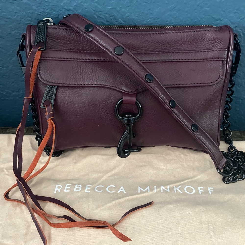 Rebecca Minkoff Dark Purple Leather Crossbody Bag